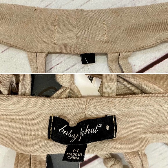 Baby Phat Tan/Gold/Studded 'Seductive Dream' Open Back Mini Halter Dress NWOT - Picture 10 of 12